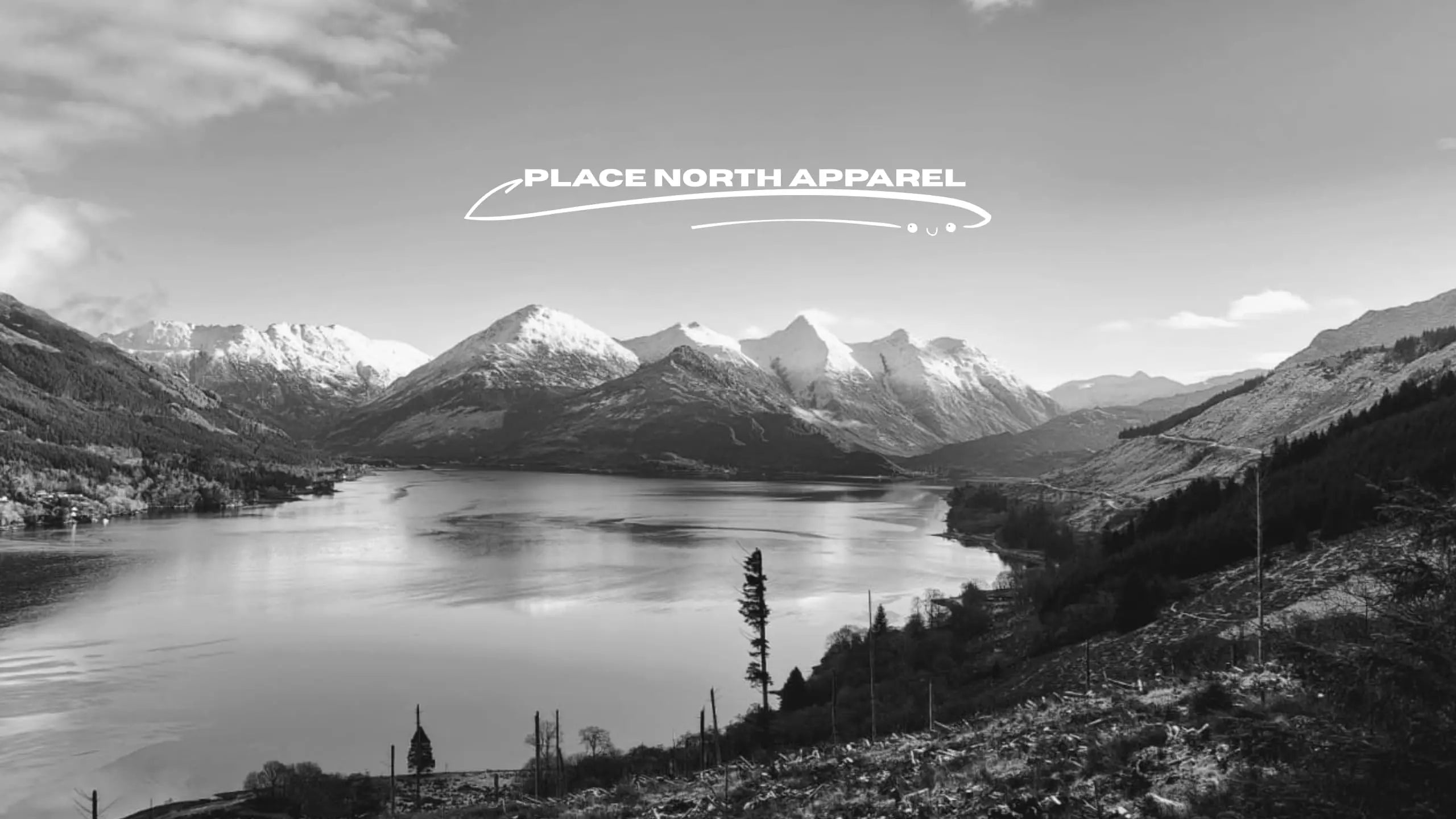 The Five Sisters Mountian Range Featuring Place North Apparel Logo 